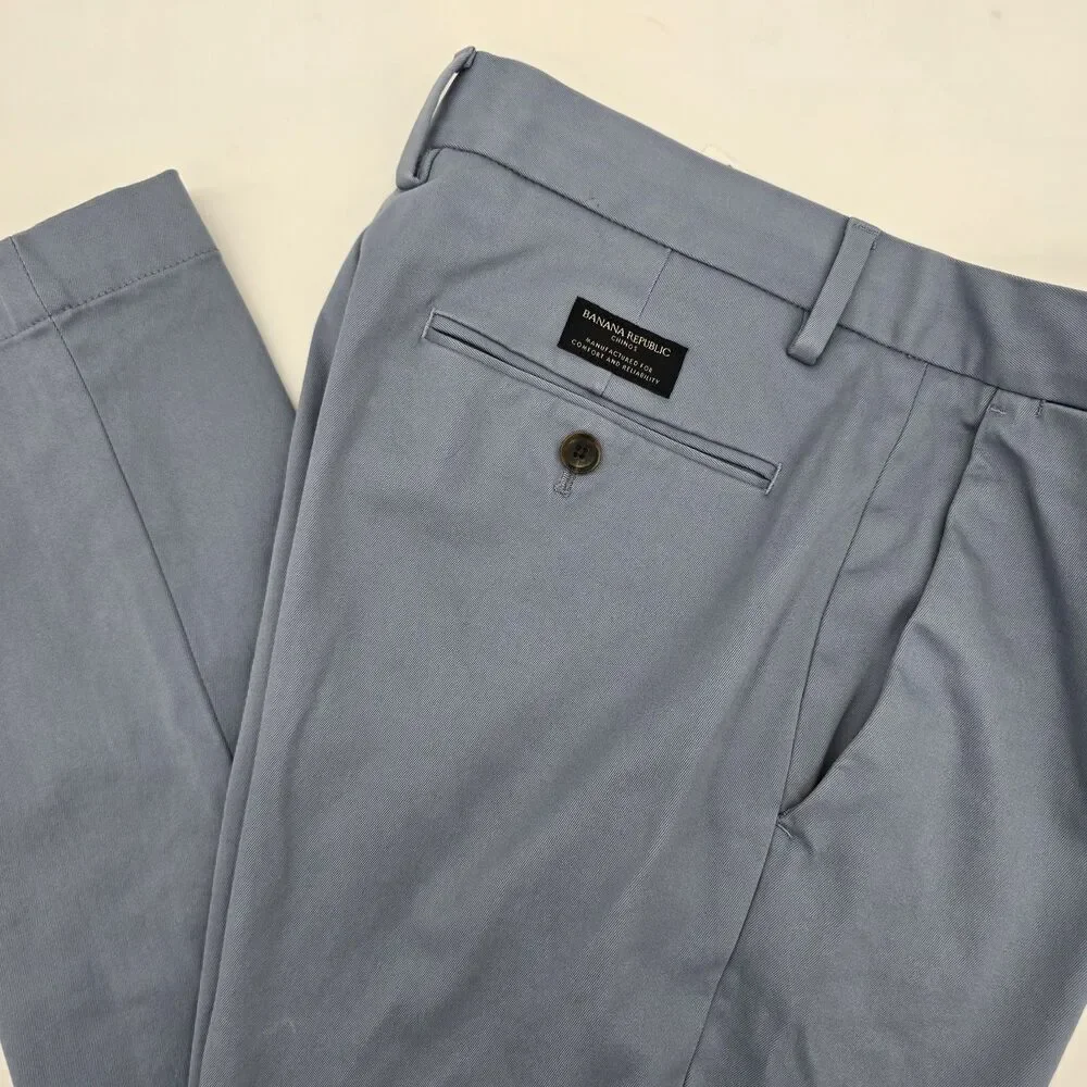 Banana Republic Mason Athletic Tapered Fit Chino Pants 30x30 Blue